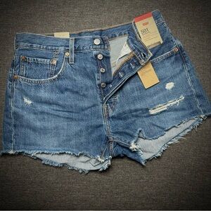 Levi's Women's Button-Fly Blue Jean Shorts